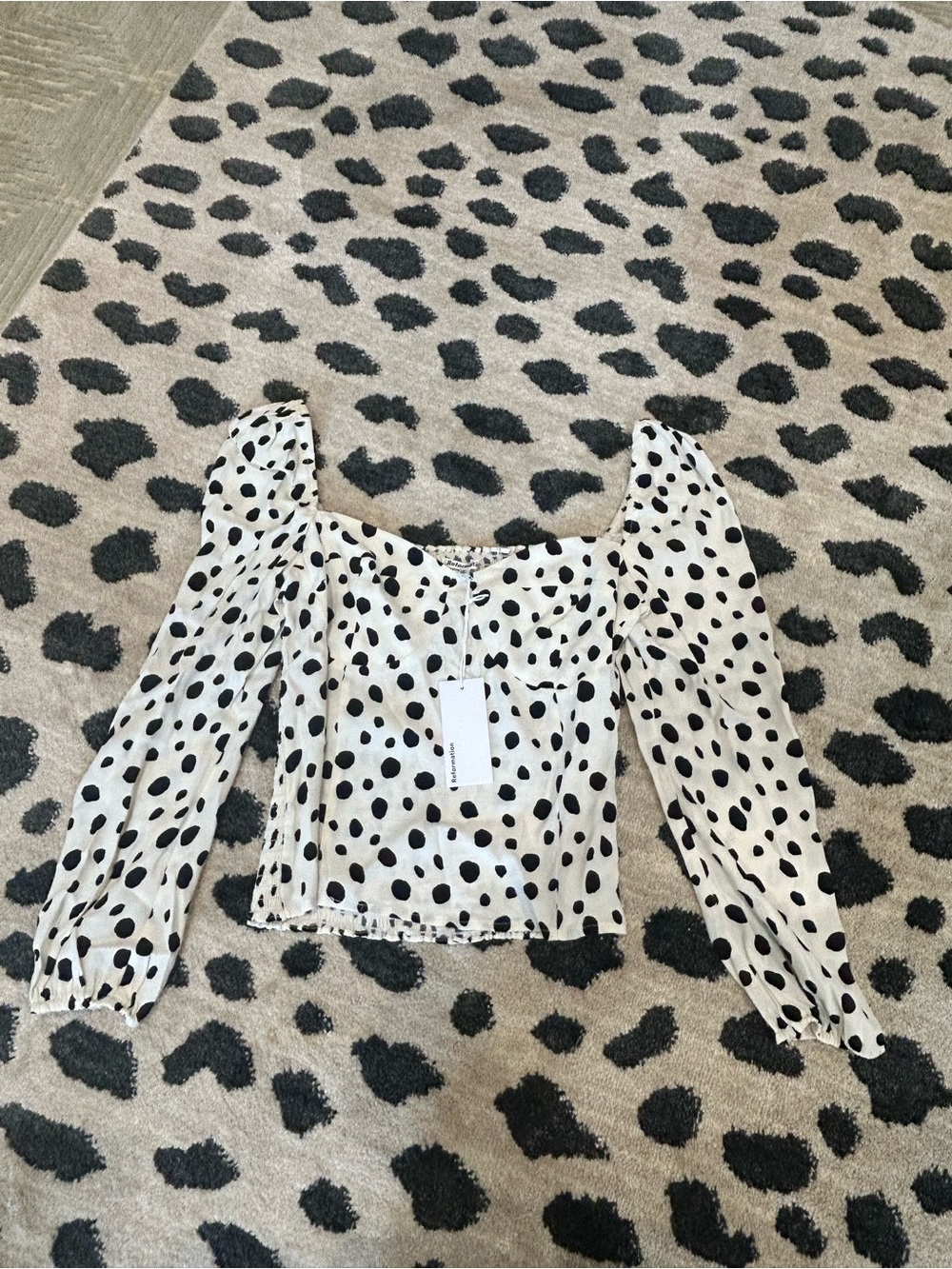 Reformation “Reign” Polka Dot Blouse- 8- BNWT